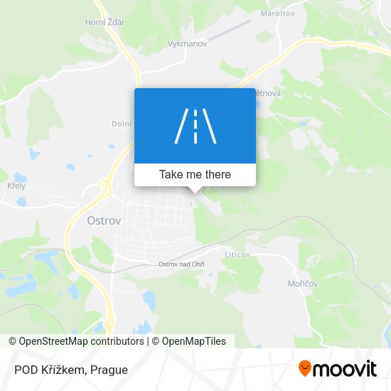 POD Křížkem map