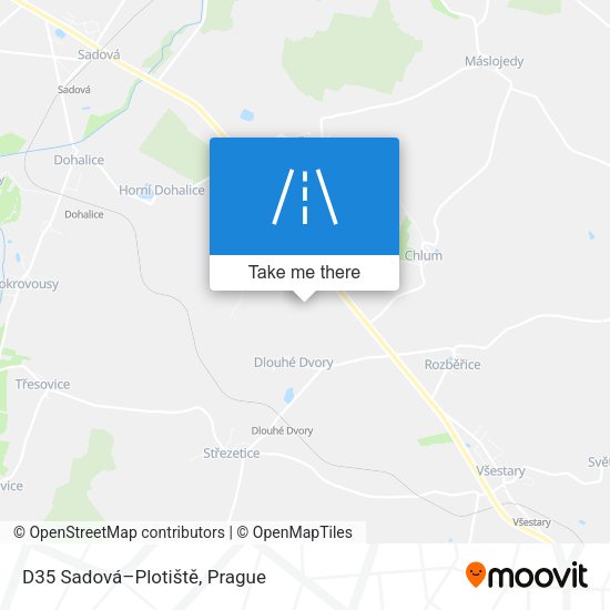 D35 Sadová–Plotiště map