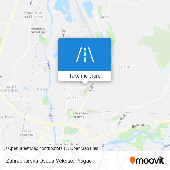 Zahrádkářská Osada Věkoše map