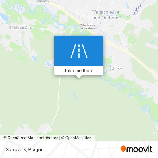 Šutrovník map