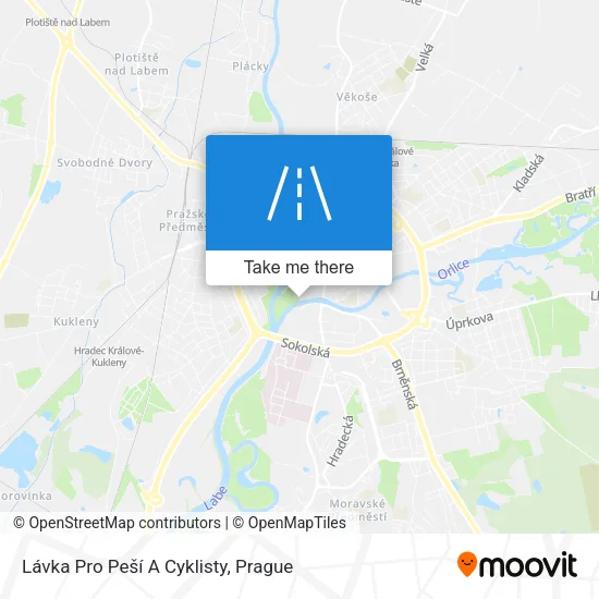 Карта Lávka Pro Peší A Cyklisty