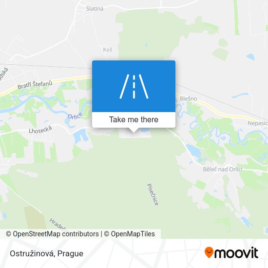 Ostružinová map