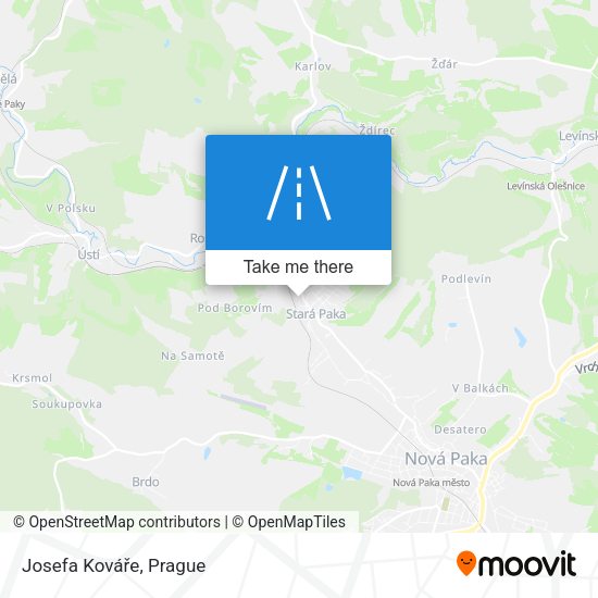 Josefa Kováře map