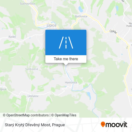 Starý Krytý Dřevěný Most map