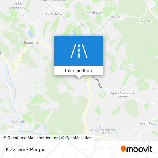 K Žabárně map