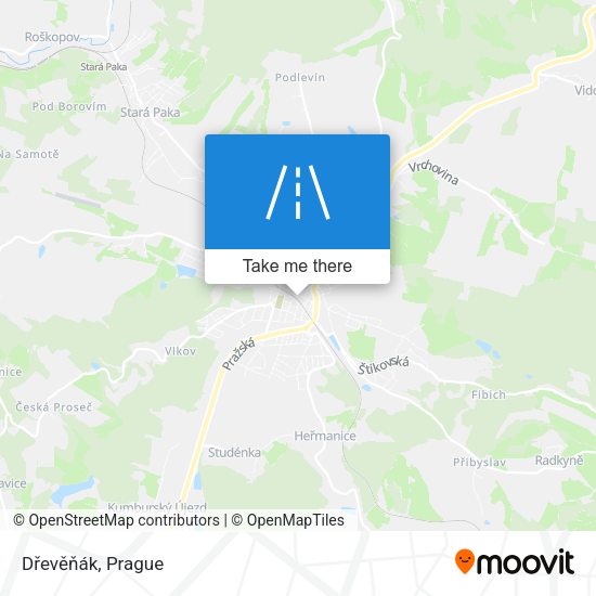 Dřevěňák map