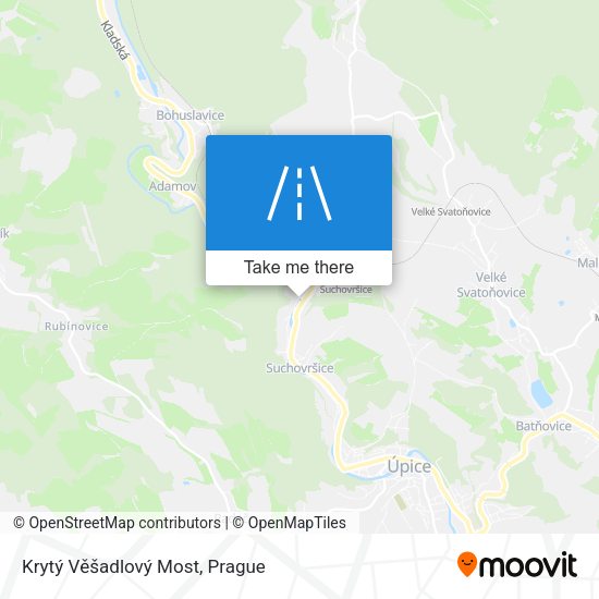 Krytý Věšadlový Most map