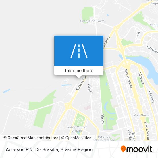 Acessos P.N. De Brasília map