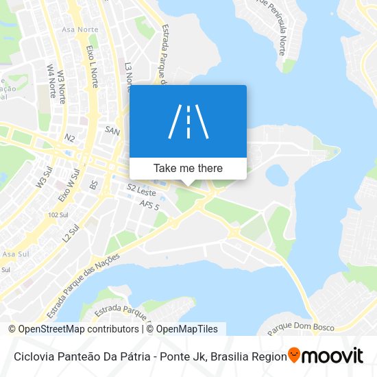 Ciclovia Panteão Da Pátria - Ponte Jk map