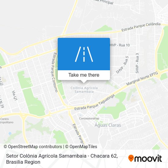 Setor Colônia Agrícola Samambaia - Chacara 62 map