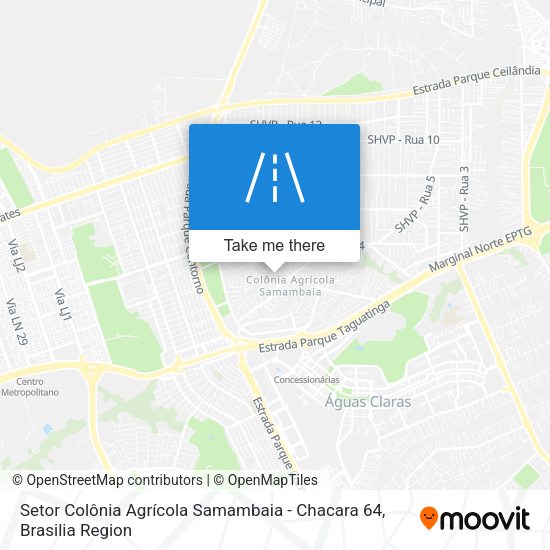 Setor Colônia Agrícola Samambaia - Chacara 64 map