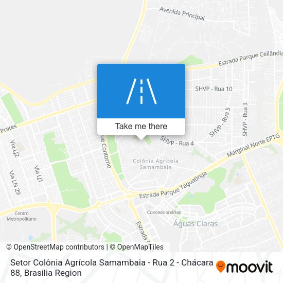Setor Colônia Agrícola Samambaia - Rua 2 - Chácara 88 map