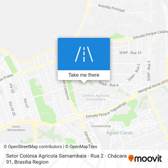 Setor Colônia Agrícola Samambaia - Rua 2 - Chácara 91 map