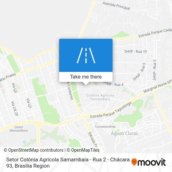 Setor Colônia Agrícola Samambaia - Rua 2 - Chácara 93 map