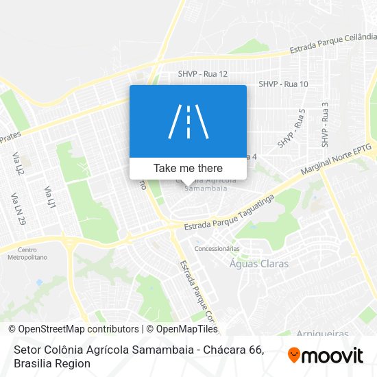 Setor Colônia Agrícola Samambaia - Chácara 66 map