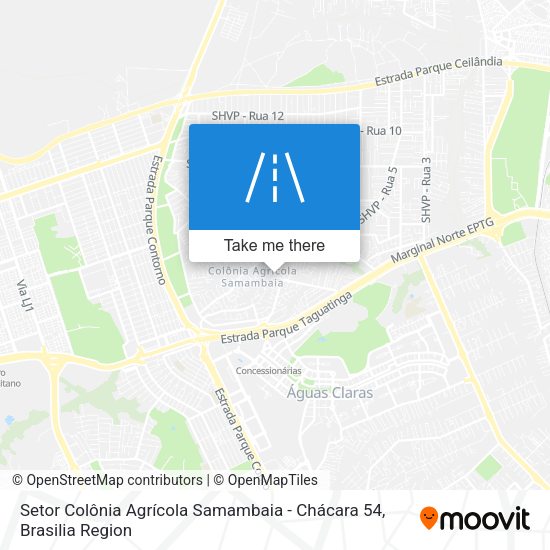 Setor Colônia Agrícola Samambaia - Chácara 54 map