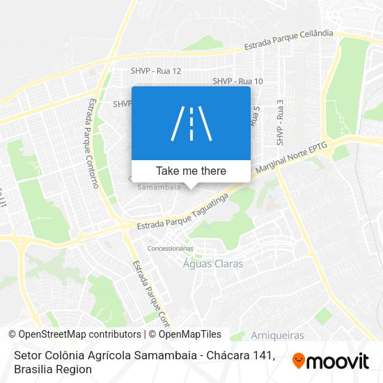 Setor Colônia Agrícola Samambaia - Chácara 141 map