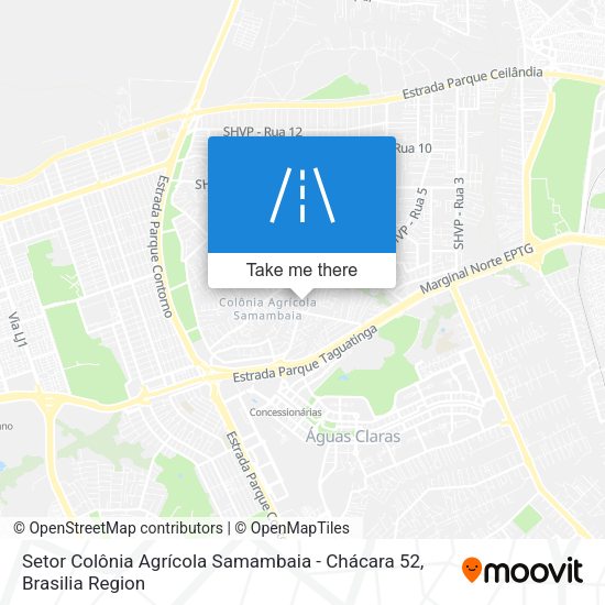 Setor Colônia Agrícola Samambaia - Chácara 52 map