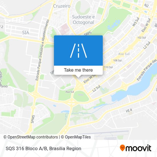 SQS 316 Bloco A/B map