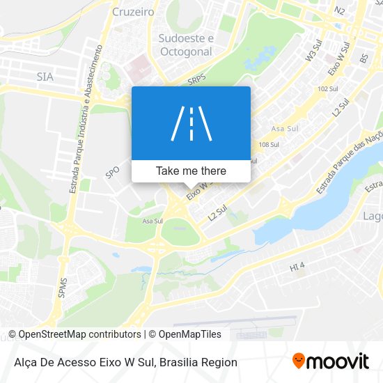 Alça De Acesso Eixo W Sul map
