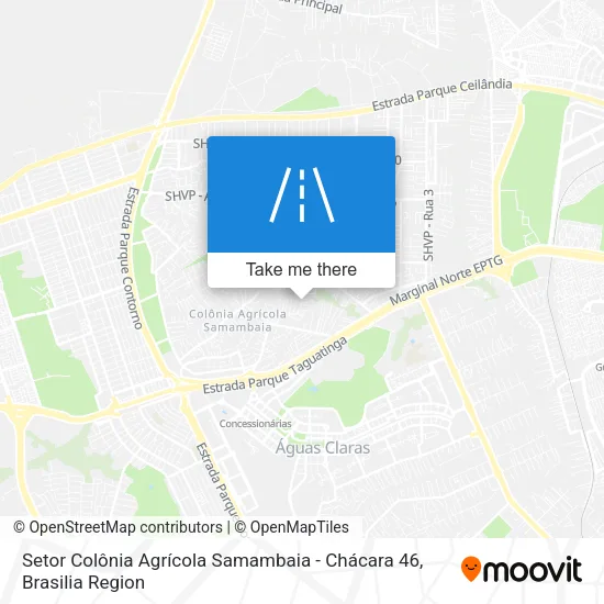 Setor Colônia Agrícola Samambaia - Chácara 46 map
