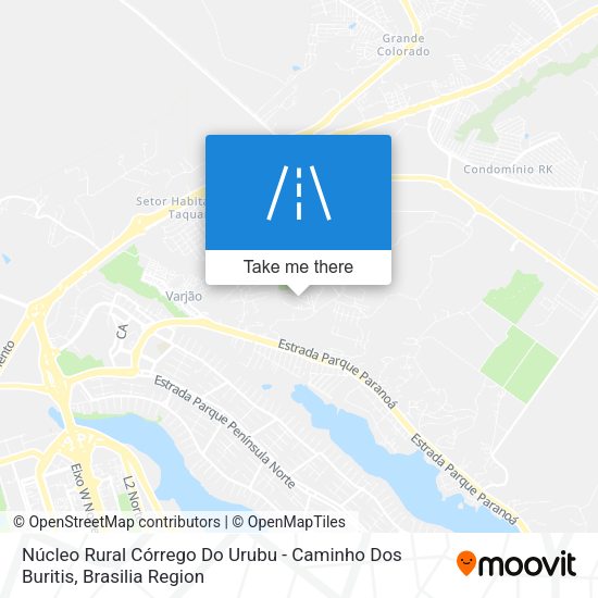 Núcleo Rural Córrego Do Urubu - Caminho Dos Buritis map