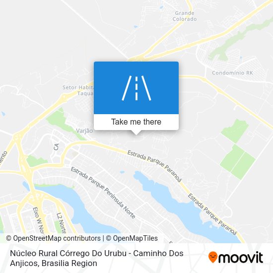 Núcleo Rural Córrego Do Urubu - Caminho Dos Anjicos map
