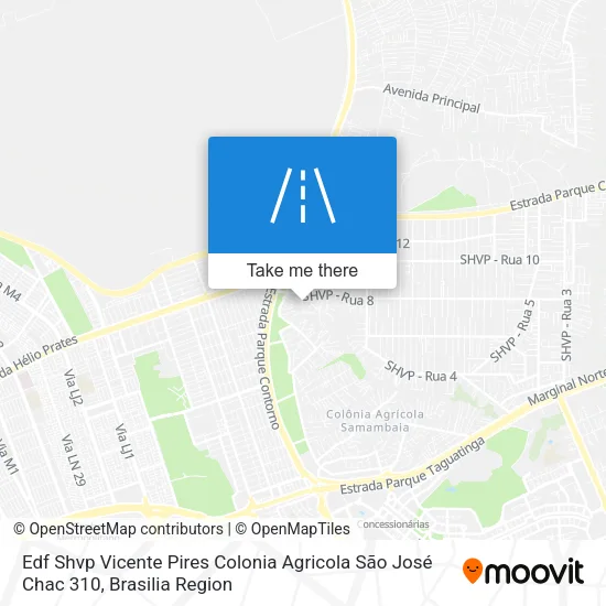 Edf Shvp  Vicente Pires Colonia Agricola São José Chac 310 map