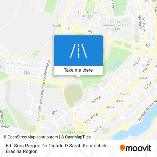 Edf Srps Parque Da Cidade D Sarah Kubitschek map