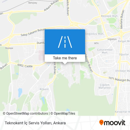 Teknokent İç Servis Yolları map