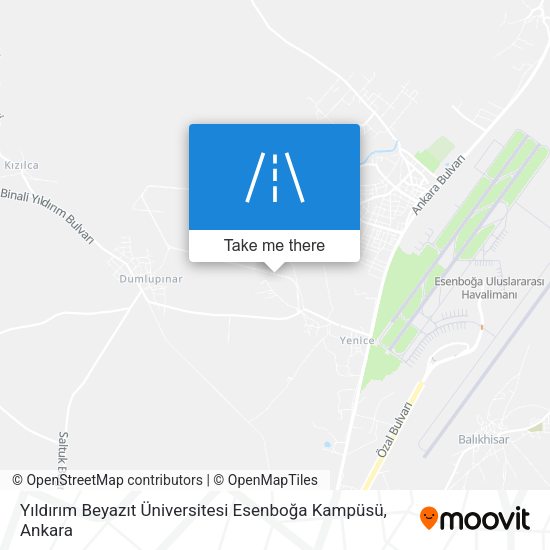 Yıldırım Beyazıt Üniversitesi Esenboğa Kampüsü map