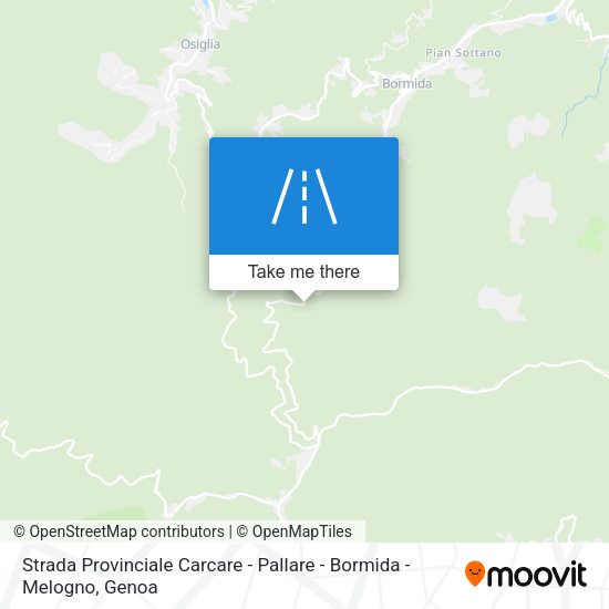 Strada Provinciale Carcare - Pallare - Bormida - Melogno map