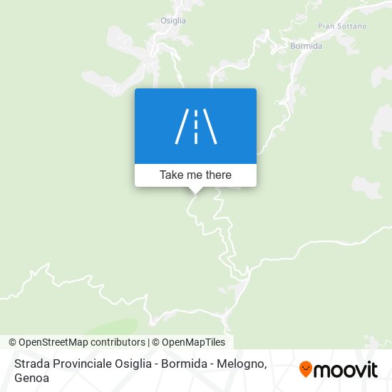 Strada Provinciale Osiglia - Bormida - Melogno map
