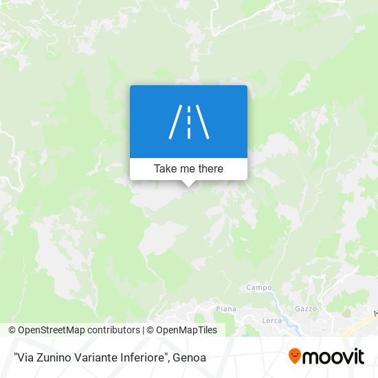 "Via Zunino Variante Inferiore" map
