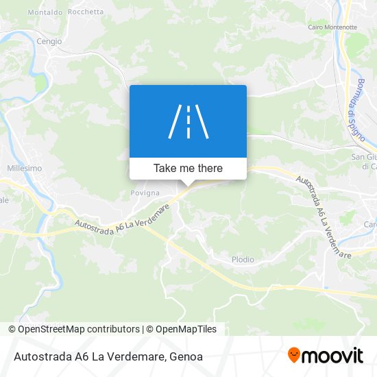 Autostrada A6 La Verdemare map