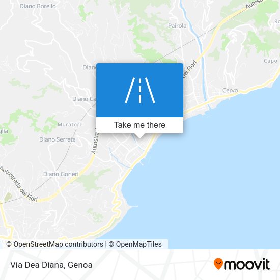 Via Dea Diana map