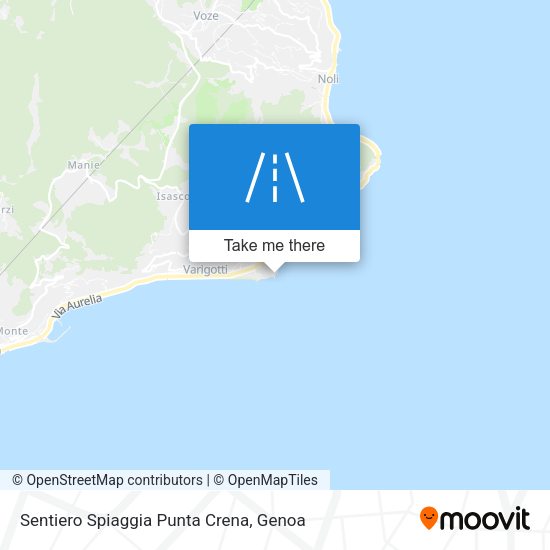 Sentiero Spiaggia Punta Crena map