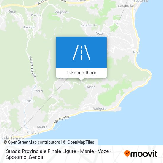 Strada Provinciale Finale Ligure - Manie - Voze - Spotorno map