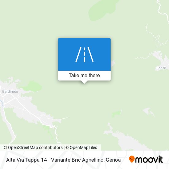 Alta Via Tappa 14 - Variante Bric Agnellino map