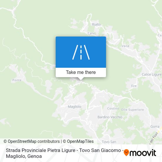 Strada Provinciale Pietra Ligure - Tovo San Giacomo - Magliolo map