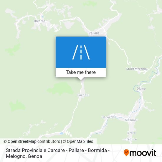 Strada Provinciale Carcare - Pallare - Bormida - Melogno map