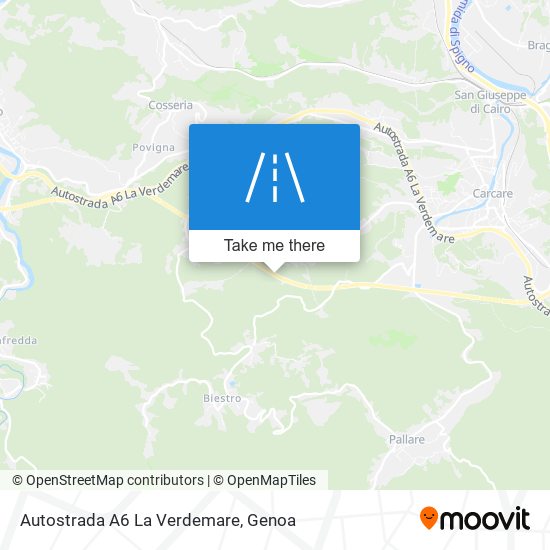 Autostrada A6 La Verdemare map