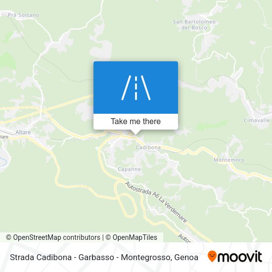 Strada Cadibona - Garbasso - Montegrosso map