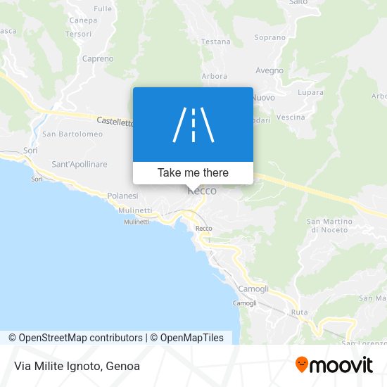 Via Milite Ignoto map
