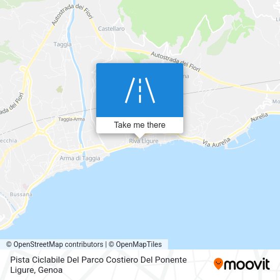 Pista Ciclabile Del Parco Costiero Del Ponente Ligure map