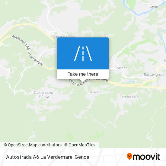 Autostrada A6 La Verdemare map