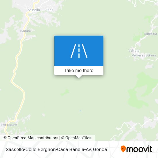 Sassello-Colle Bergnon-Casa Bandia-Av map