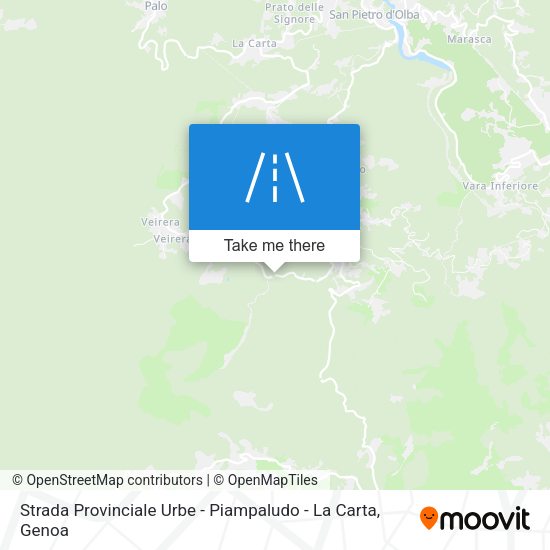 Strada Provinciale Urbe - Piampaludo - La Carta map