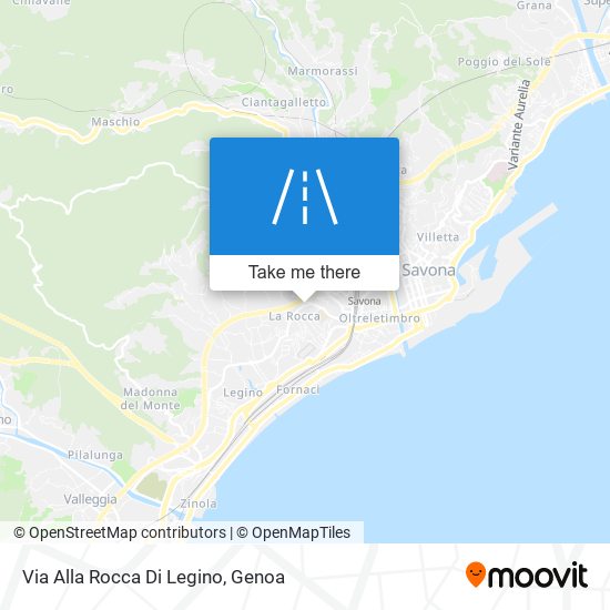 Via Alla Rocca Di Legino map