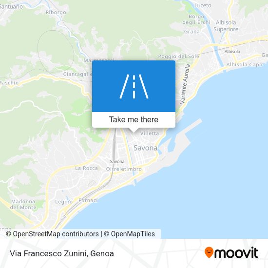 Via Francesco Zunini map